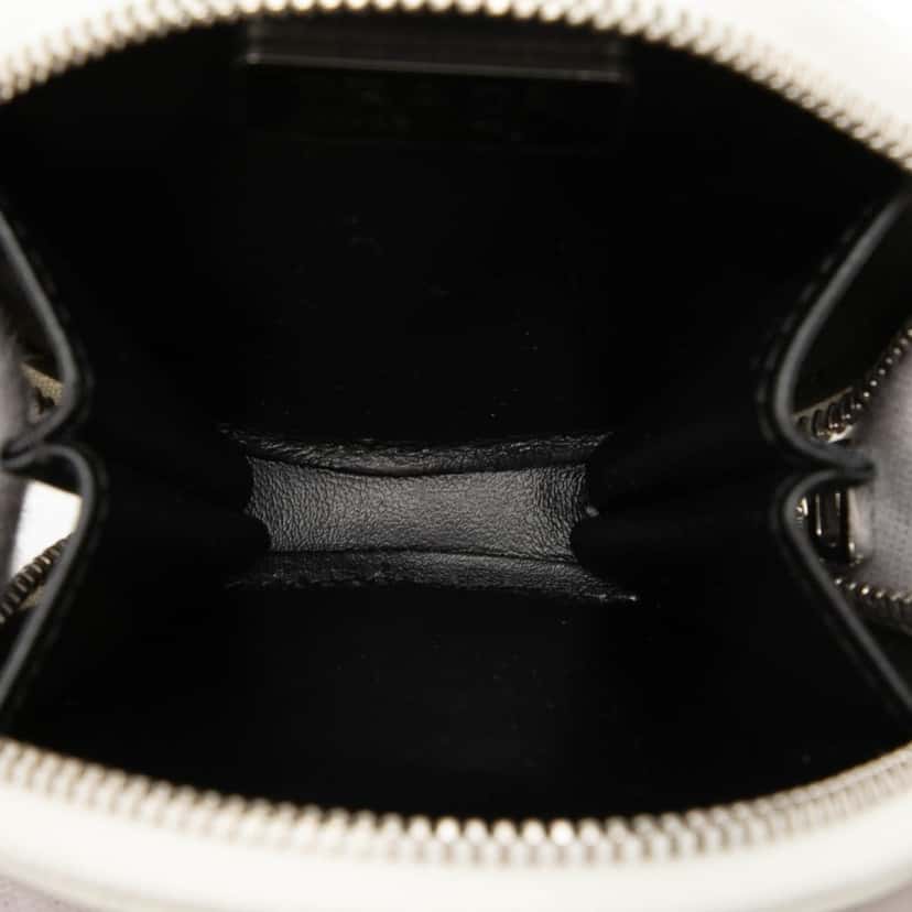 Prada Spazzolato Round Coin Pouch Bag Charm White Leather Very good condition - Model View