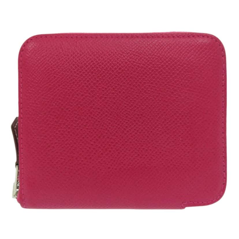 Hermès Epsom Silk in Compact Wallet Pink Leather Very good condition - Front View
