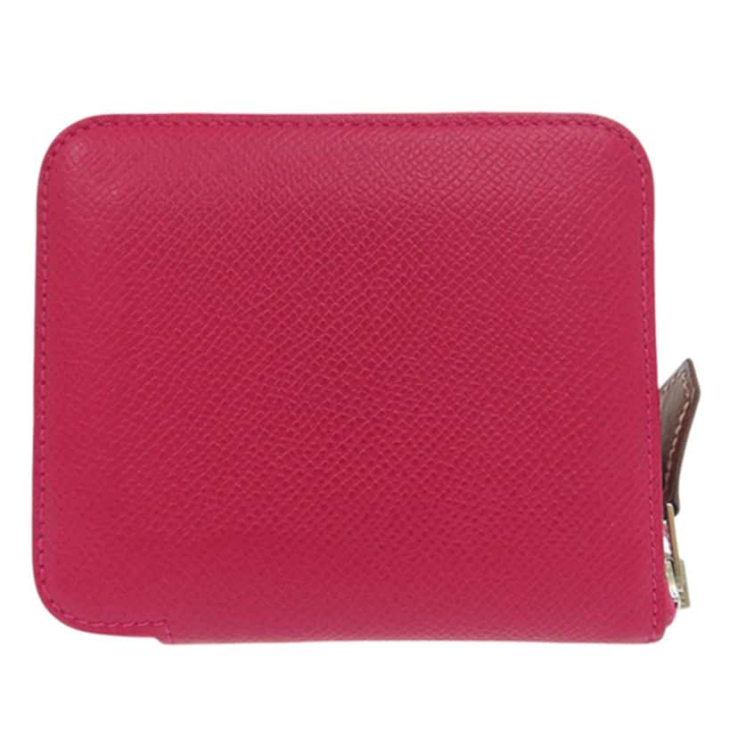 Hermès Epsom Silk in Compact Wallet Pink Leather Very good condition - Back View