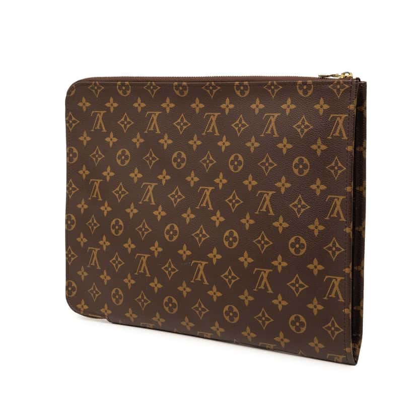 Louis Vuitton Monogram Poche Documents Portfolio Brown Very good condition - Back View