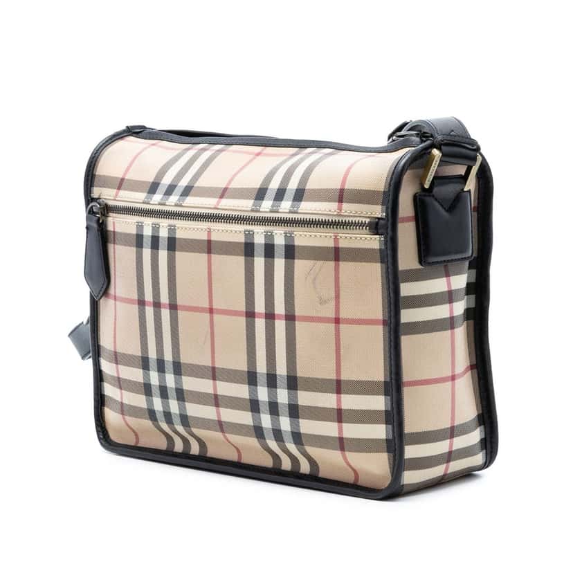 Burberry House Check Coated Canvas Crossbody Beige Very good condition - Back View