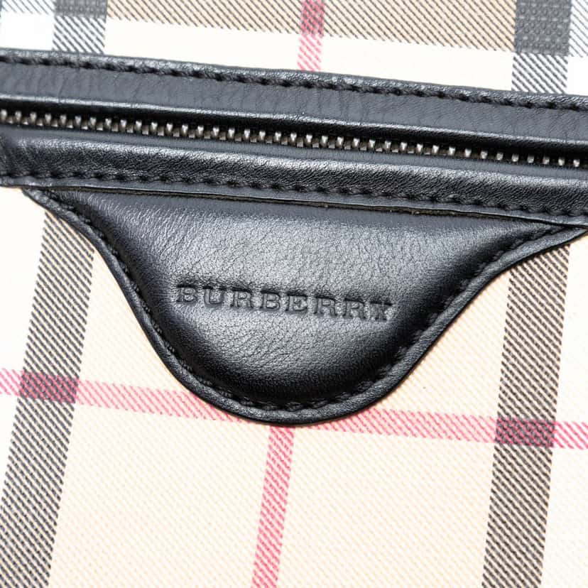 Burberry House Check Coated Canvas Crossbody Beige Very good condition - Box View