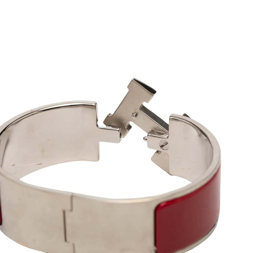 Hermès Wide Enamel Clic Clac H Bracelet GM Red Very good condition - Model View