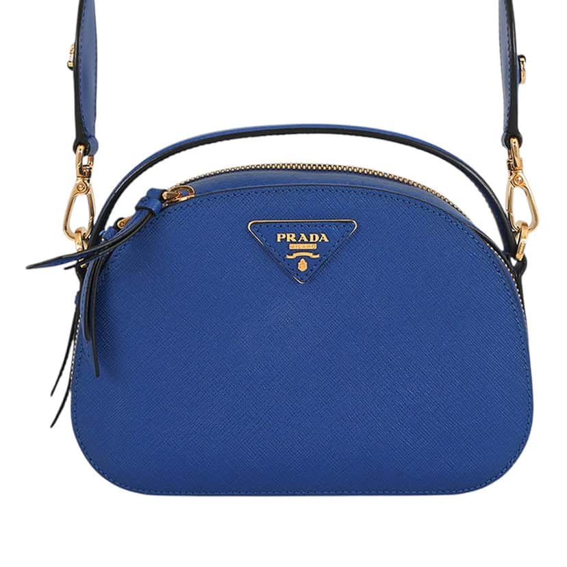 Prada Saffiano Lux Odette Satchel Blue Leather Very good condition - Front View