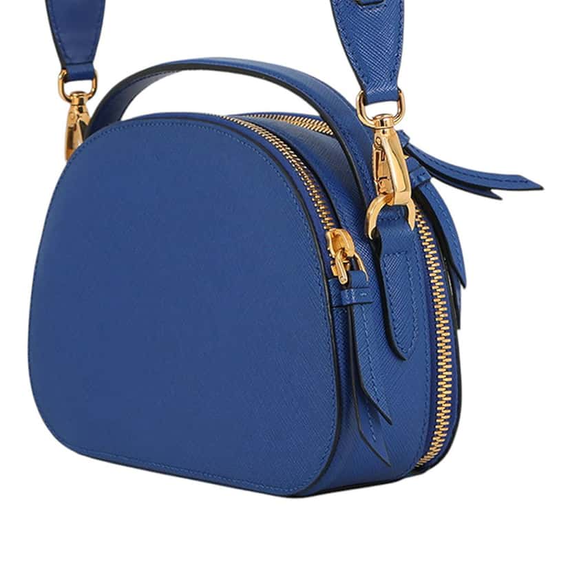 Prada Saffiano Lux Odette Satchel Blue Leather Very good condition - Back View