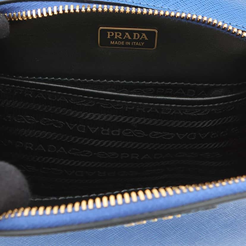 Prada Saffiano Lux Odette Satchel Blue Leather Very good condition - Model View