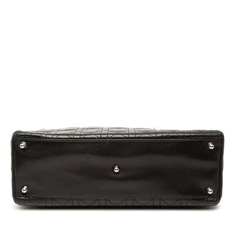 Dior Large Lambskin Cannage Lady Dior Black Leather Very good condition - Inside View