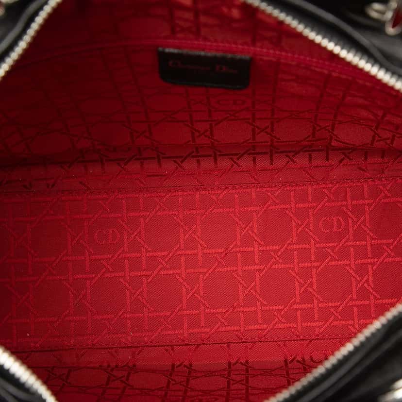 Dior Large Lambskin Cannage Lady Dior Black Leather Very good condition - Model View