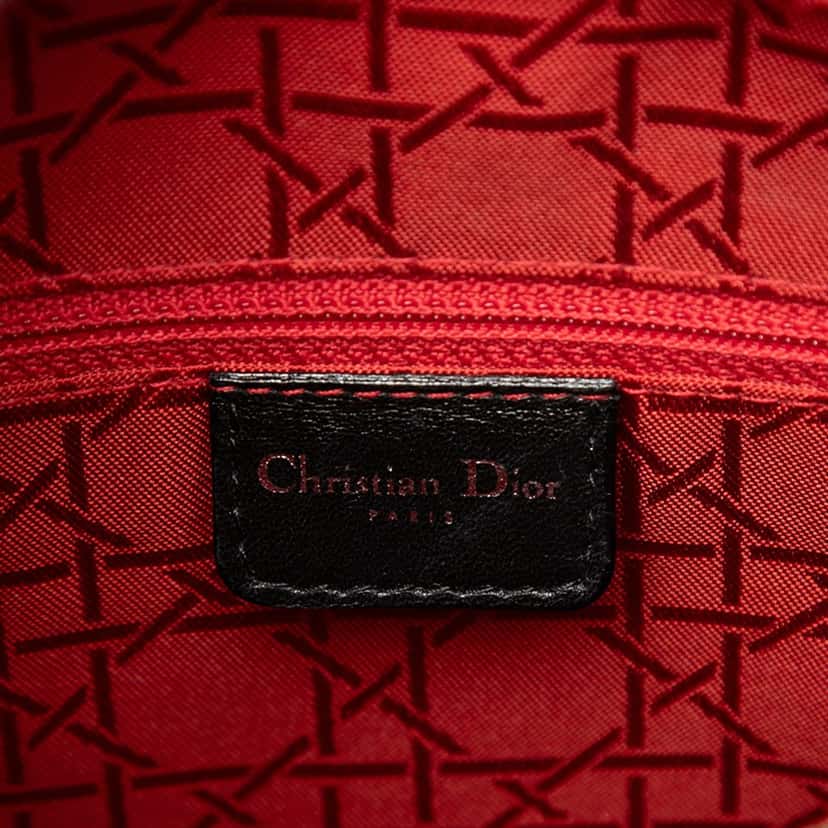 Dior Large Lambskin Cannage Lady Dior Black Leather Very good condition - Box View