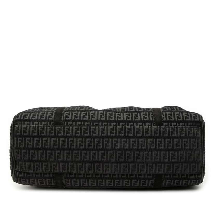 Fendi Zucchino Canvas Shoulder Bag Black Very good condition - Inside View