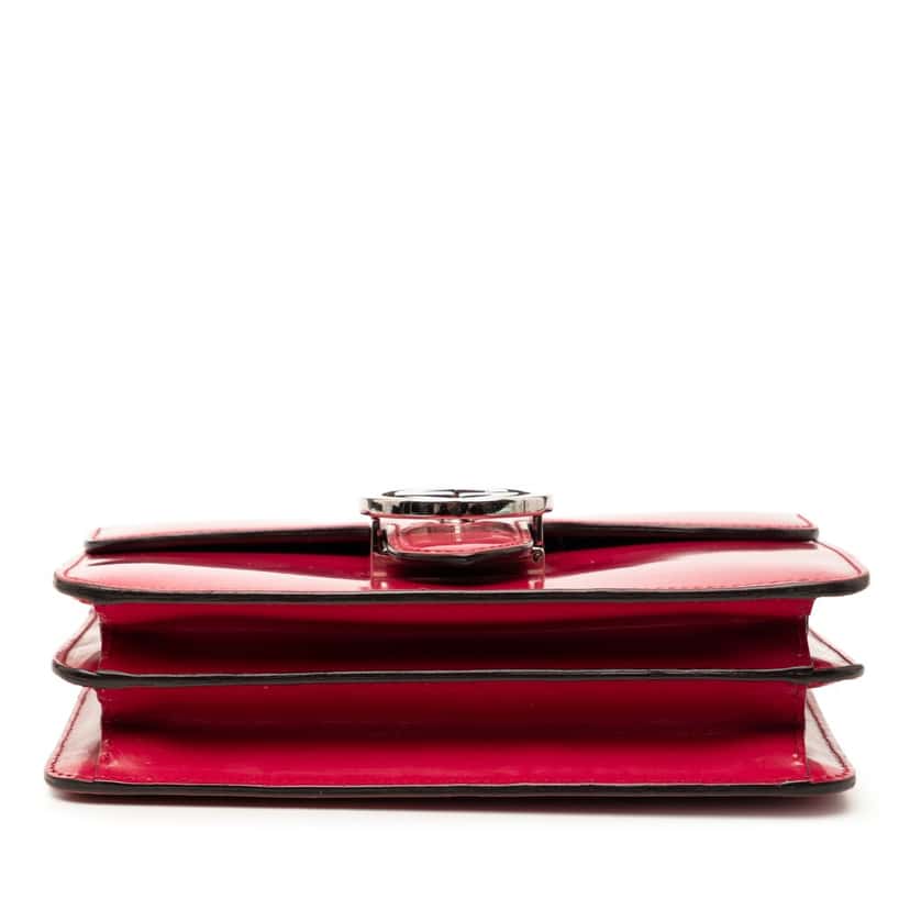 Gucci Small Polished Calfskin Interlocking G Dollar Crossbody Red Leather Very good condition - Inside View