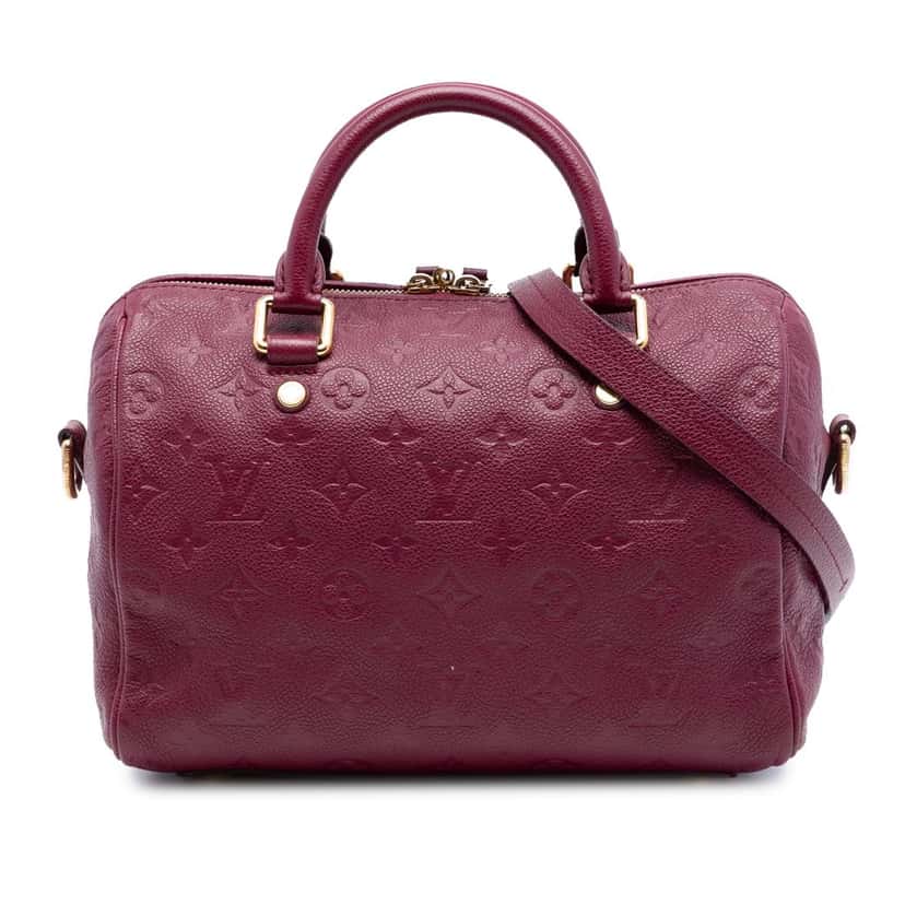 Louis Vuitton Monogram Empreinte Speedy Bandouliere 25 Red Leather Very good condition - Front View