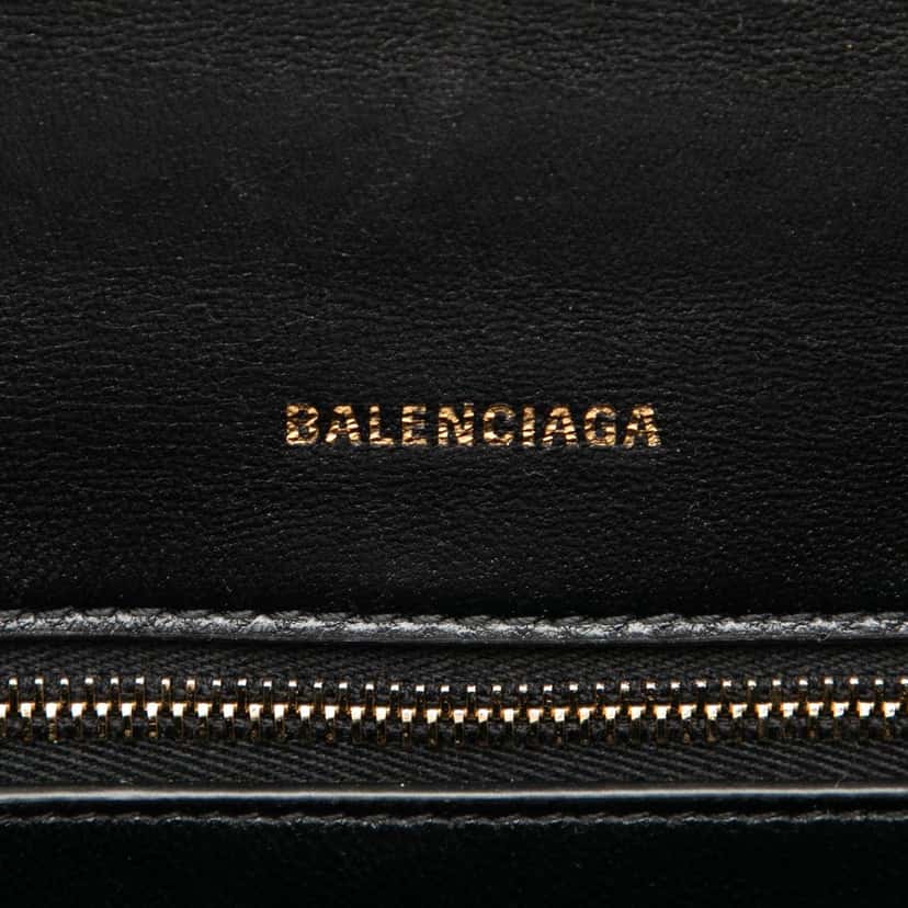 Balenciaga Small Croc Embossed Leather Hourglass Top Handle Bag Black Leather Very good condition - Box View