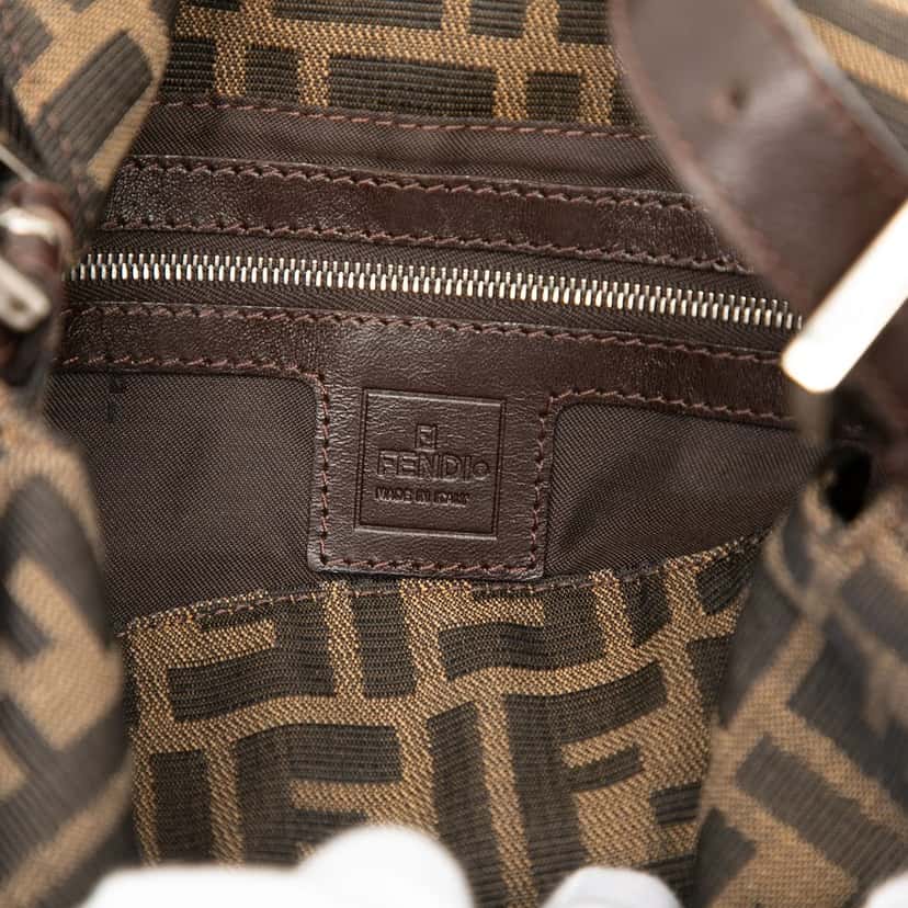 Fendi Zucca Canvas Double Flap Shoulder Bag Brown Very good condition - Box View