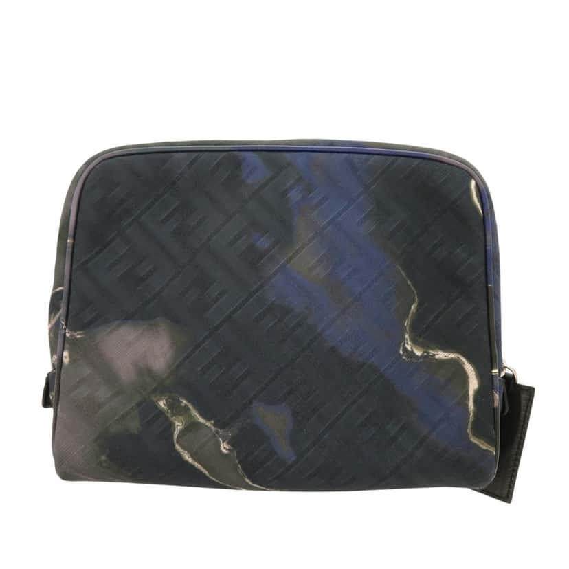 Fendi Zucca Gradient Canvas FF 1974 Toiletry Case Blue Very good condition - Back View