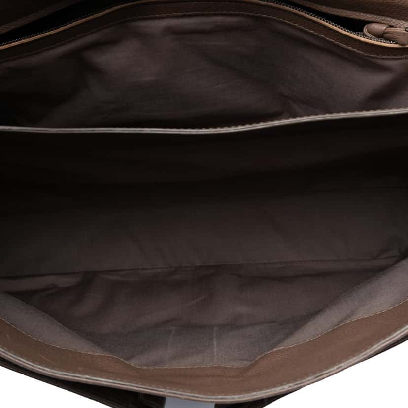 Bottega Veneta Intrecciato Trimmed Nappa Business Bag Brown Leather Very good condition - Model View