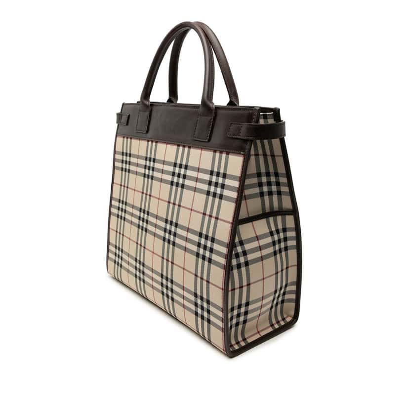 Burberry House Check Canvas Convertible Tote Beige Very good condition - Back View