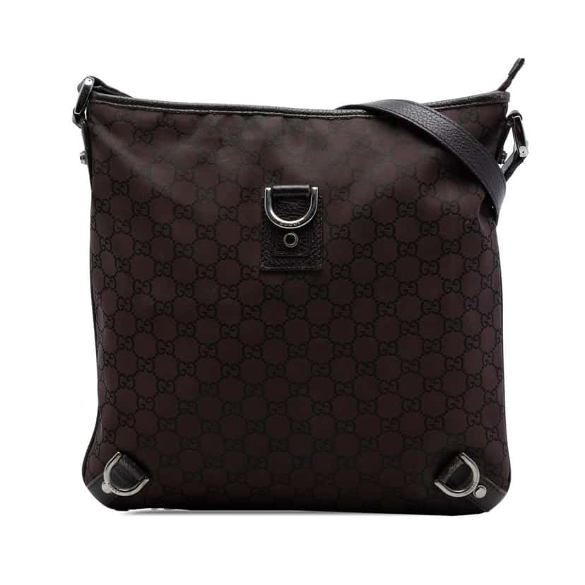 Gucci GG Nylon Abbey D Ring Crossbody Brown Very good condition - Front View