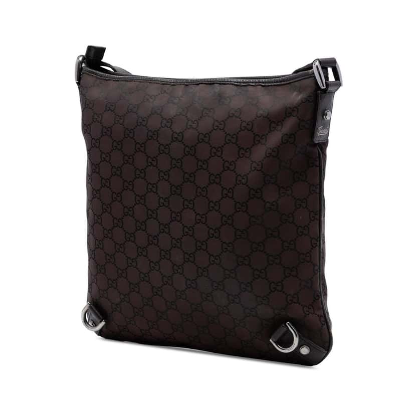 Gucci GG Nylon Abbey D Ring Crossbody Brown Very good condition - Back View