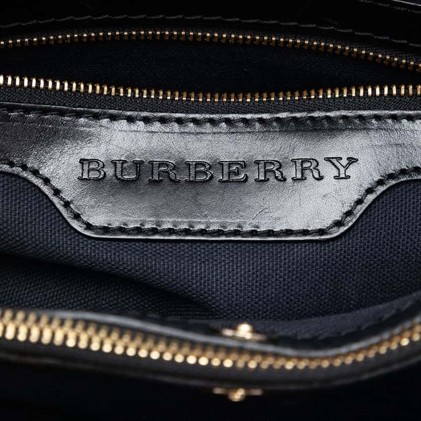 Burberry Small House Check Canvas Bridle Hepburn Satchel Brown Very good condition - Box View