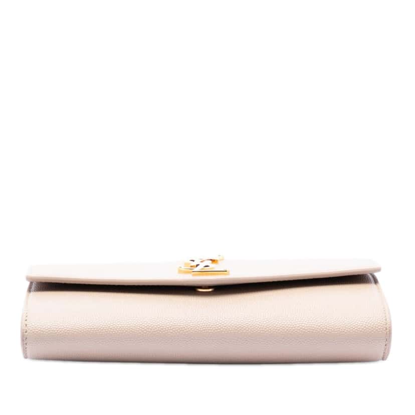 Saint Laurent Grain De Poudre Uptown Chain Wallet Beige Leather Very good condition - Inside View