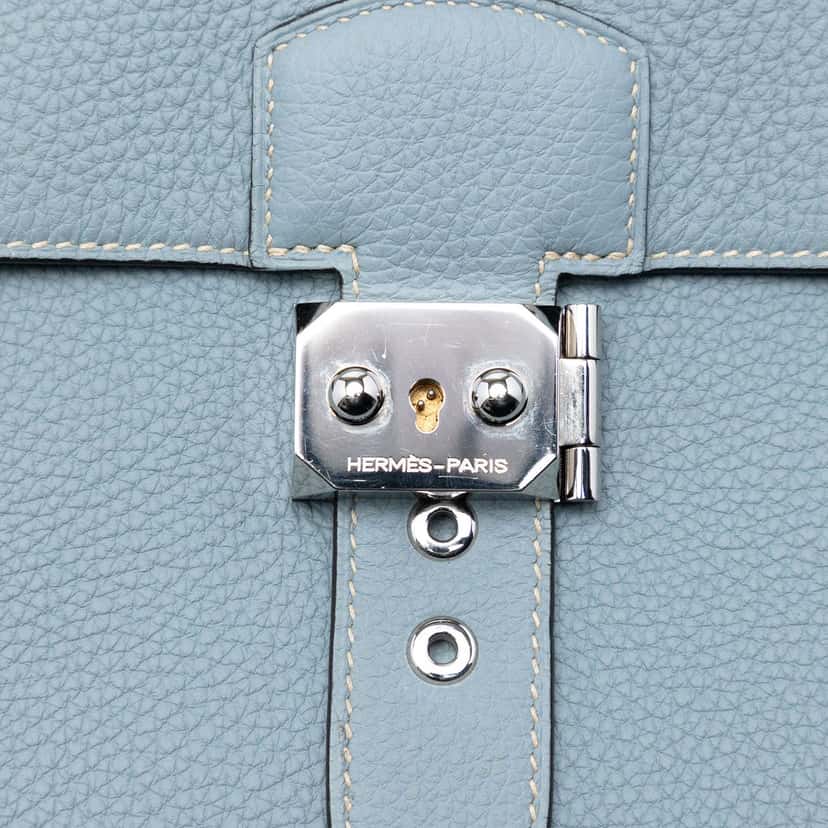 Hermès Togo Sac a Depeches 38 Blue Leather Very good condition - Box View