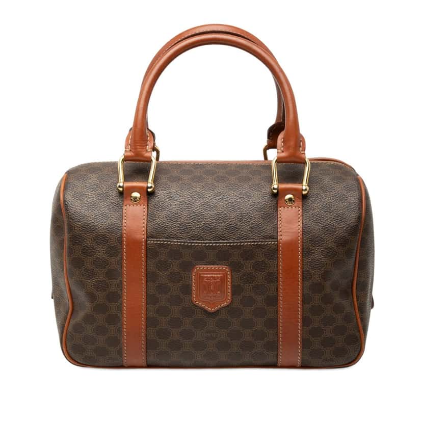 Celine Macadam Coated Canvas Handbag Brown Very good condition - Front View