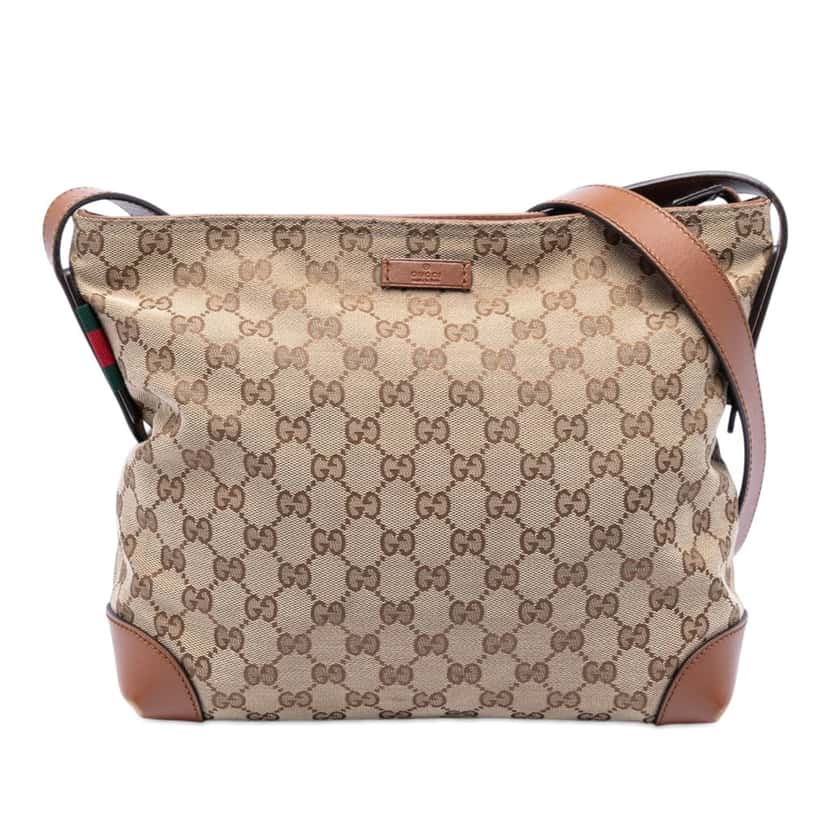Gucci GG Canvas Web Crossbody Beige Very good condition - Front View