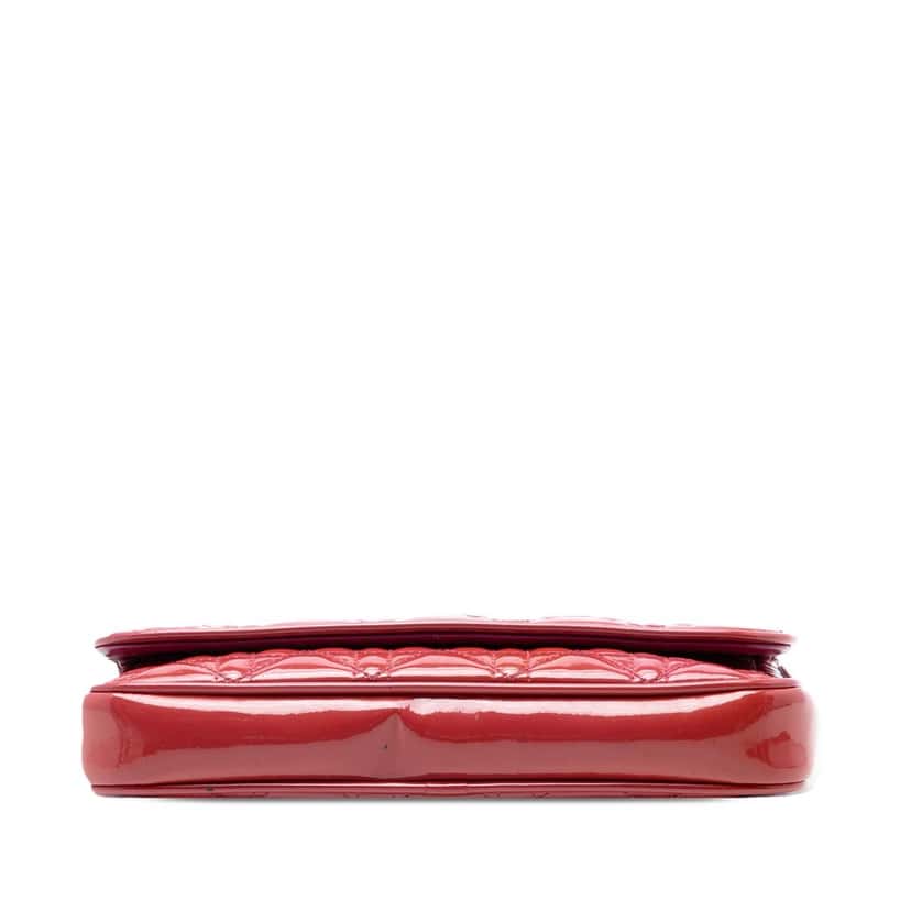 Dior Patent Cannage Lady Dior Wallet On Chain Red Leather Very good condition - Inside View