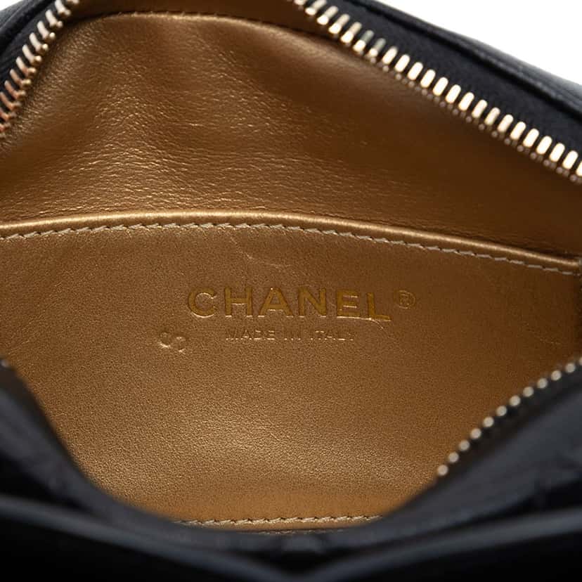 Chanel CC Quilted Lambskin Coco Midnight Camera Bag Black Leather Very good condition - Box View