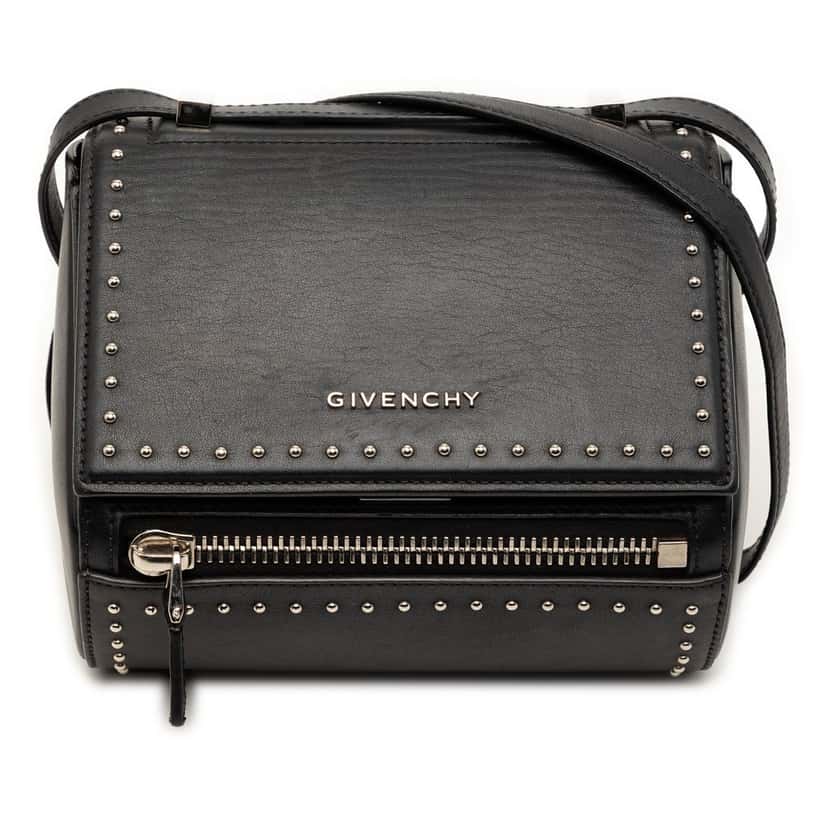 Givenchy Mini Studded Goatskin Pandora Box Crossbody Black Leather Very good condition - Front View