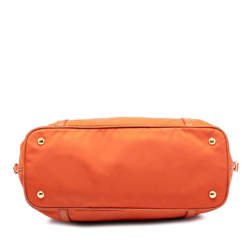Prada Saffiano Trimmed Tessuto Satchel Orange Very good condition - Inside View