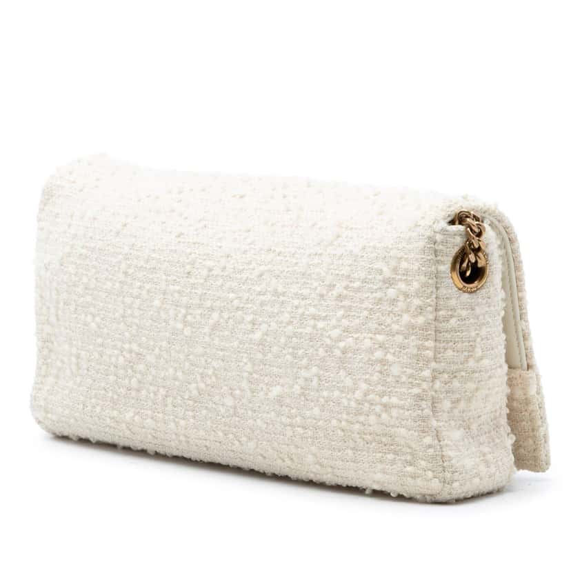 Saint Laurent Tweed Monogram Kate 99 Tassel Bag White Very good condition - Back View