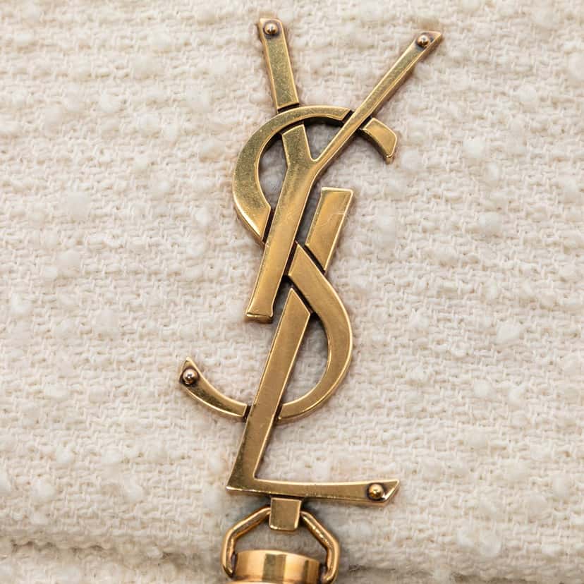 Saint Laurent Tweed Monogram Kate 99 Tassel Bag White Very good condition - Box View