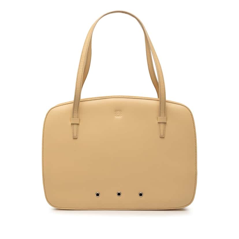 Loewe Leather Anagram Handbag Beige Leather Very good condition - Front View