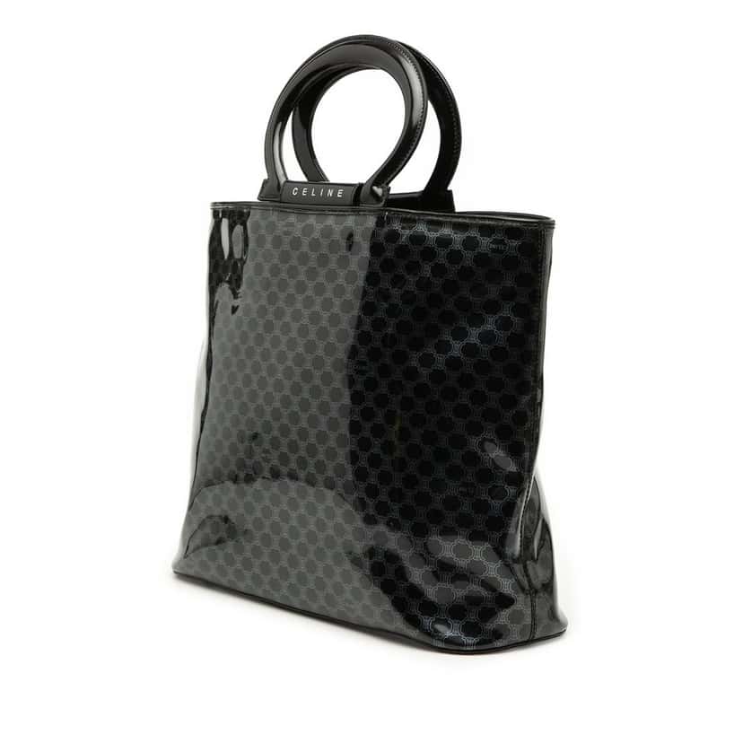 Celine Macadam PVC Satchel Black Plastic Very good condition - Back View