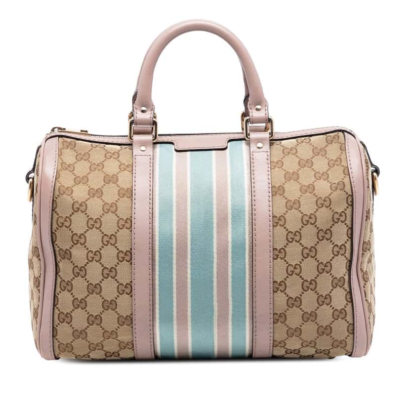 Gucci Medium GG Canvas Web Joy Boston Bag Beige Very good condition - Front View