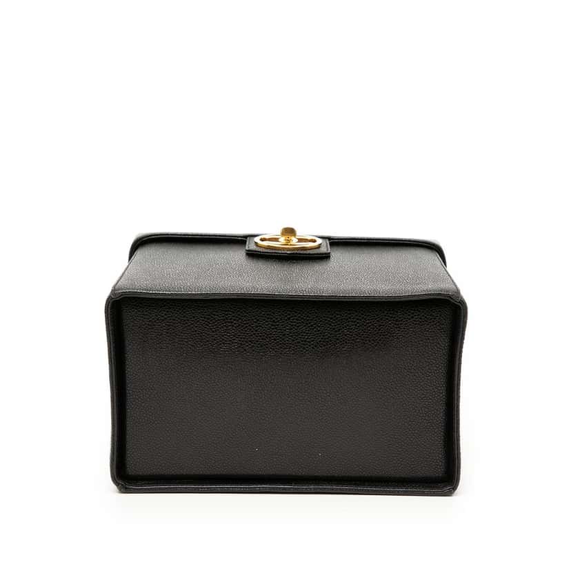 Chanel CC Caviar Vanity Box Case Black Leather Very good condition - Inside View