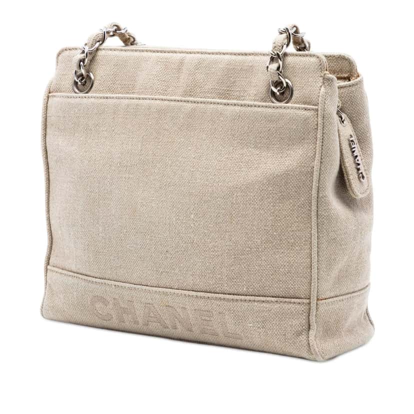 Chanel Petite Canvas Shopping Tote Beige Very good condition - Back View