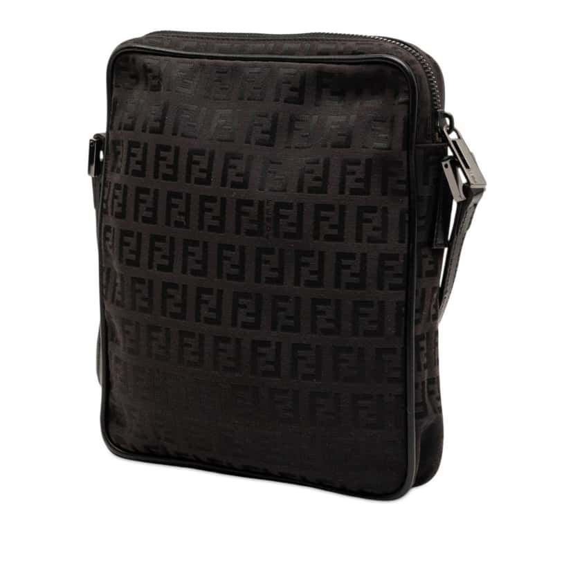 Fendi Zucchino Canvas Crossbody Black Very good condition - Back View