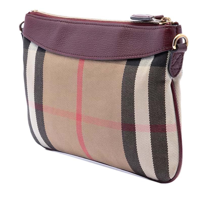 Burberry House Check Canvas Derby Peyton Crossbody Brown Very good condition - Back View