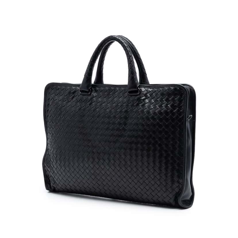 Bottega Veneta Nappa Intrecciato Business Bag Black Leather Very good condition - Back View