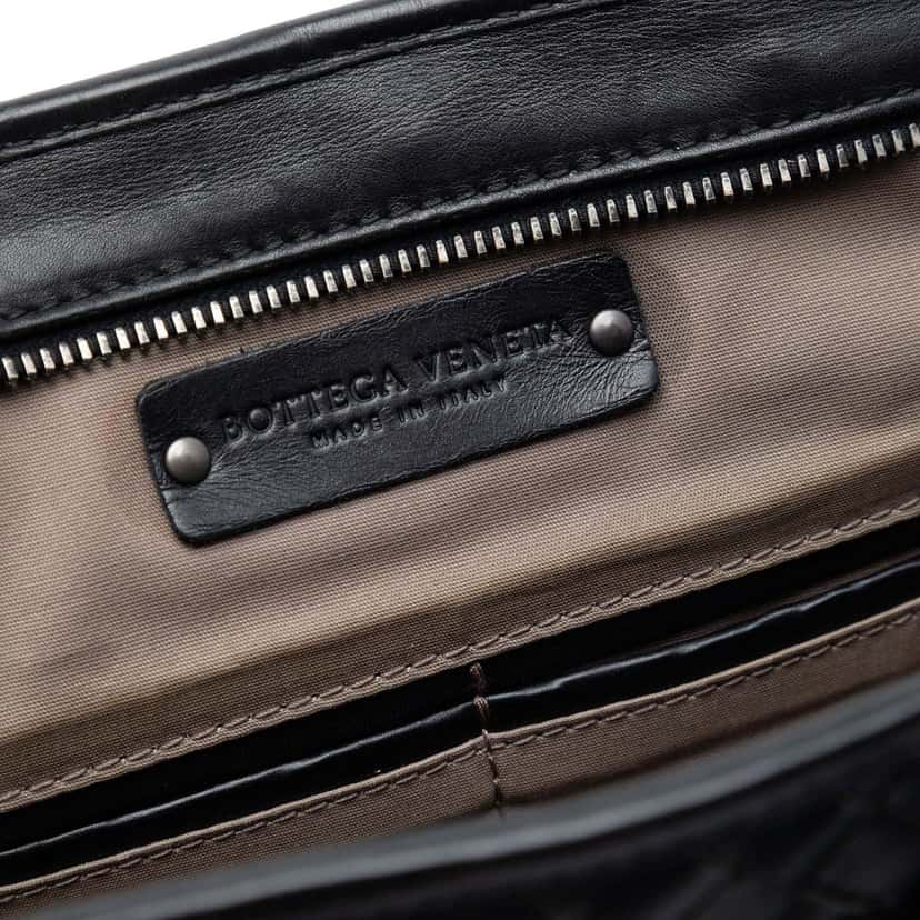 Bottega Veneta Nappa Intrecciato Business Bag Black Leather Very good condition - Box View
