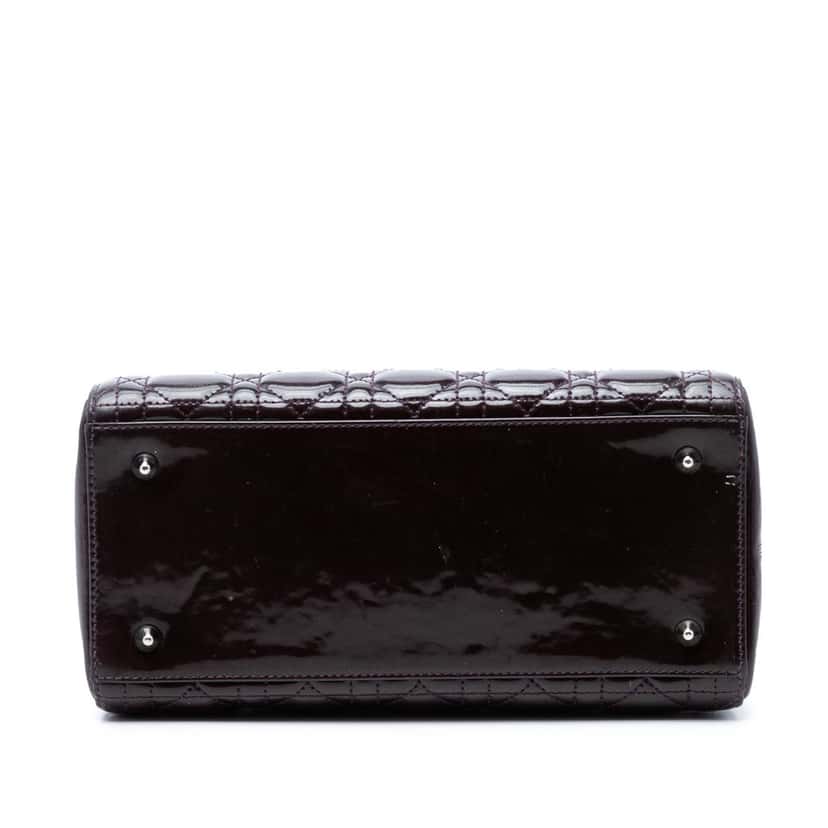 Dior Medium Patent Cannage Lady Dior Purple Leather Very good condition - Inside View