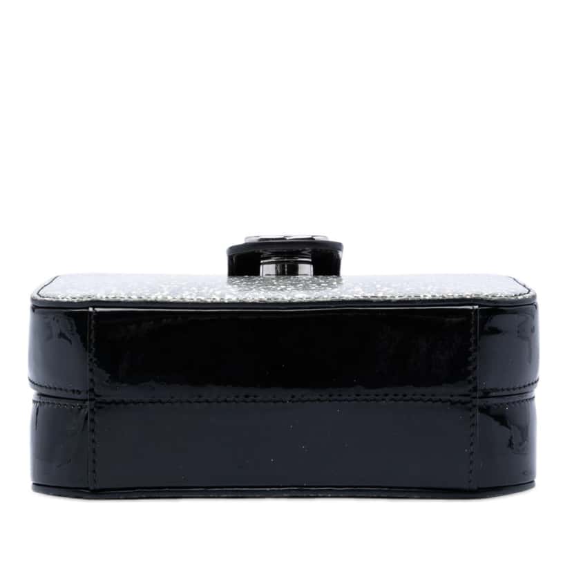 Chanel Glitter Patent Evening On The Moon Camera Case Silver Leather Very good condition - Inside View