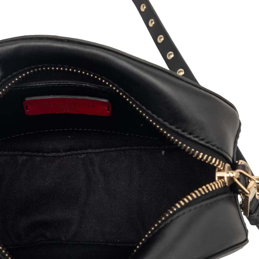 Valentino Calfskin Rockstud VLTN Oval Crossbody Black Leather Very good condition - Model View