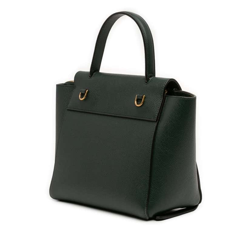 Celine Nano Grained Calfskin Belt Bag Green Leather Very good condition - Back View