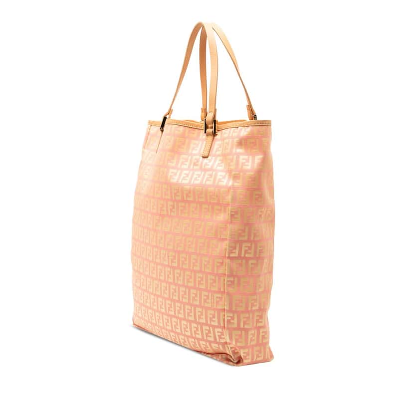 Fendi Zucchino Canvas Vertical Tote Pink Very good condition - Back View