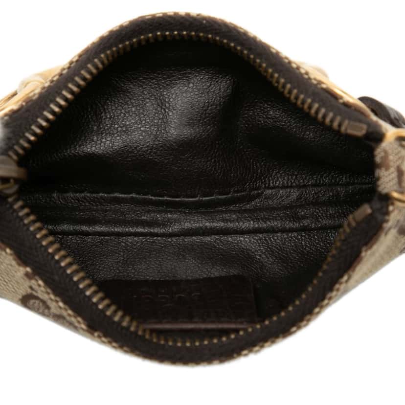 Gucci Mini GG Canvas  Horsebit Chain Coin Pouch Beige Very good condition - Model View
