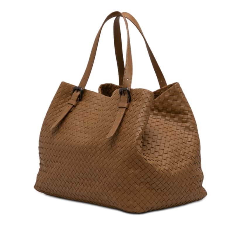 Bottega Veneta Large Nappa Intrecciato Cesta Tote Brown Leather Very good condition - Back View